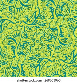 Paisley seamless pattern for design of packaging, paper and textiles. Vector illustration