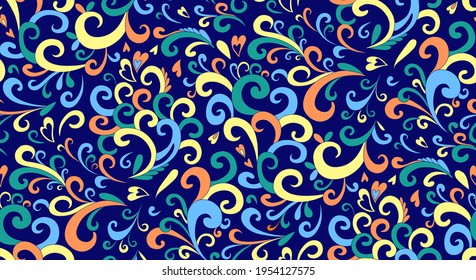Paisley seamless pattern in ethnic style. Abstract vintage pattern with decorative elements, vector pattern in Oriental style.
