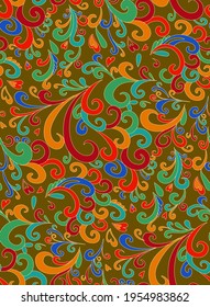 Paisley seamless pattern in ethnic style. Abstract vintage pattern with decorative elements, vector pattern in Oriental style.
