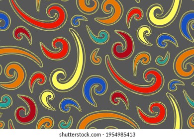 Patrón paisley sin fisuras en estilo étnico. Patrón de vintage abstracto con elementos decorativos, patrón vectorial en estilo oriental.
