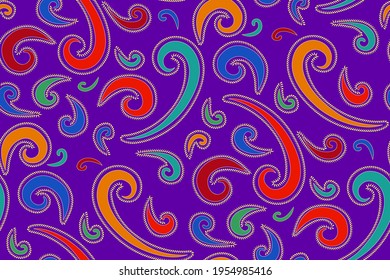 Paisley seamless pattern in ethnic style. Abstract vintage pattern with decorative elements, vector pattern in Oriental style.
