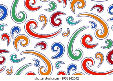 Paisley seamless pattern in ethnic style. Abstract vintage pattern with decorative elements, vector pattern in Oriental style.
