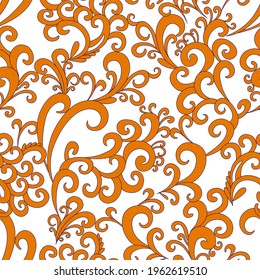 Patrón paisley sin fisuras en estilo étnico. Patrón de vintage abstracto con elementos decorativos, patrón vectorial en estilo oriental.
