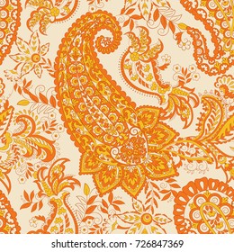 Paisley seamless pattern. Ethnic vector background