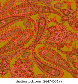 Paisley Design de moda padrão sem emenda. Padrão vetorial para o design e tecidos têxteis.