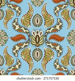 Paisley seamless pattern. Floral background