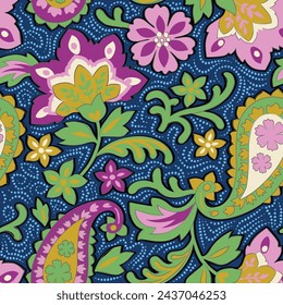 paisley seamless pattern. Floral wallpaper. Decorative for fabric, textile, and Traditional patterns.