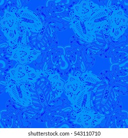 Paisley seamless pattern with flowers in indian style. Vintage decorative seamless floral background pattern. New backdrop for fabric, textile, wrapping paper, card, invitation, wallpaper, web design