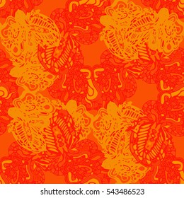 Paisley seamless pattern with flowers in indian style. Vintage decorative seamless floral background pattern. New backdrop for fabric, textile, wrapping paper, card, invitation, wallpaper, web design