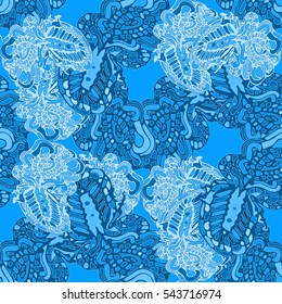 Paisley seamless pattern with flowers in indian style. Vintage decorative seamless floral background pattern. New backdrop for fabric, textile, wrapping paper, card, invitation, wallpaper, web design