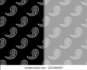 paisley seamless pattern, hand drawn indian cucumber, sketch