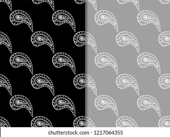 paisley seamless pattern, hand drawn indian cucumber, sketch