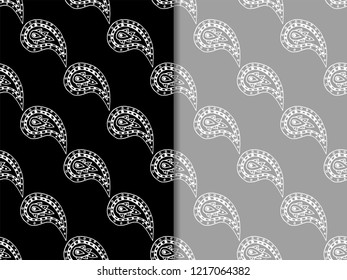 paisley seamless pattern, hand drawn indian cucumber, sketch