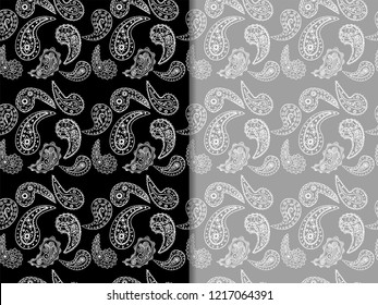 paisley seamless pattern, hand drawn indian cucumber, sketch