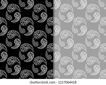 paisley seamless pattern, hand drawn indian cucumber, sketch