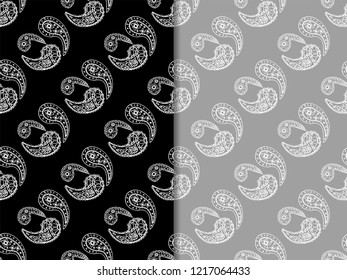 paisley seamless pattern, hand drawn indian cucumber, sketch