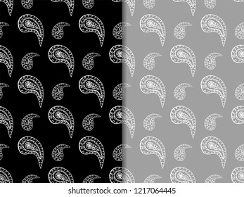 paisley seamless pattern, hand drawn indian cucumber, sketch