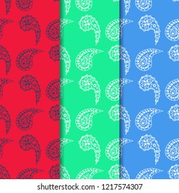 paisley seamless pattern, hand drawn indian cucumber, sketch