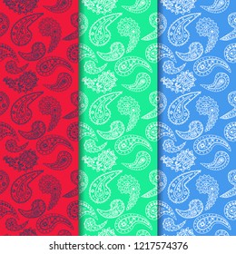 paisley seamless pattern, hand drawn indian cucumber, sketch