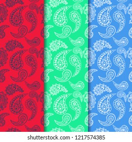paisley seamless pattern, hand drawn indian cucumber, sketch