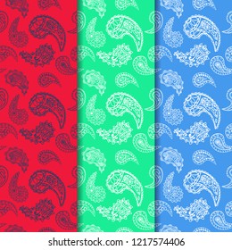 paisley seamless pattern, hand drawn indian cucumber, sketch