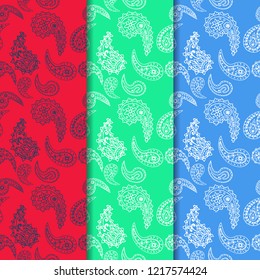 paisley seamless pattern, hand drawn indian cucumber, sketch