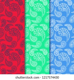 paisley seamless pattern, hand drawn indian cucumber, sketch