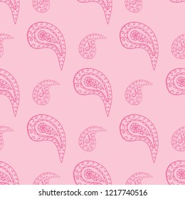 paisley seamless pattern, hand drawn indian cucumber, sketch