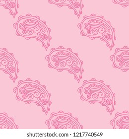 paisley seamless pattern, hand drawn indian cucumber, sketch