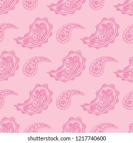 paisley seamless pattern, hand drawn indian cucumber, sketch