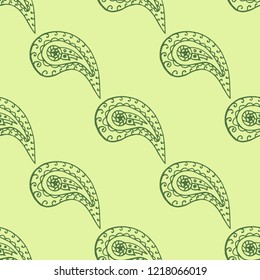paisley seamless pattern, hand drawn indian cucumber, sketch