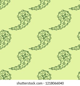 paisley seamless pattern, hand drawn indian cucumber, sketch