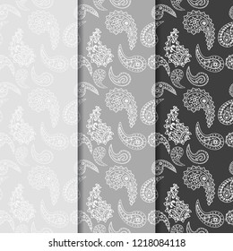 paisley seamless pattern, hand drawn indian cucumber, sketch