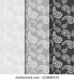 paisley seamless pattern, hand drawn indian cucumber, sketch