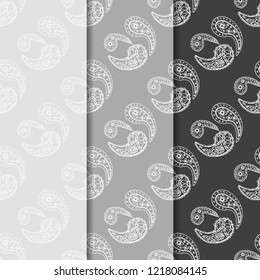 paisley seamless pattern, hand drawn indian cucumber, sketch