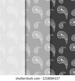 paisley seamless pattern, hand drawn indian cucumber, sketch