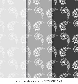 paisley seamless pattern, hand drawn indian cucumber, sketch