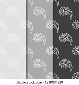 paisley seamless pattern, hand drawn indian cucumber, sketch