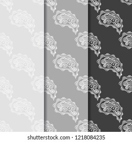 paisley seamless pattern, hand drawn indian cucumber, sketch