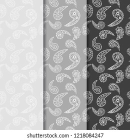 paisley seamless pattern, hand drawn indian cucumber, sketch