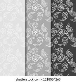 paisley seamless pattern, hand drawn indian cucumber, sketch