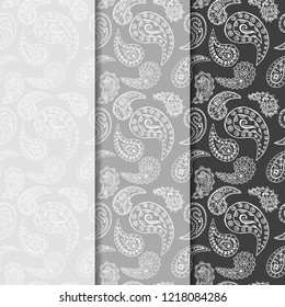 paisley seamless pattern, hand drawn indian cucumber, sketch