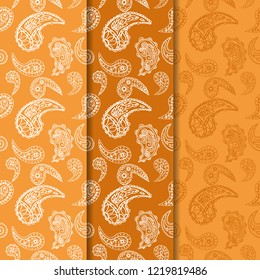 paisley seamless pattern, hand drawn indian cucumber, sketch