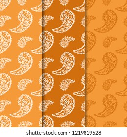 paisley seamless pattern, hand drawn indian cucumber, sketch