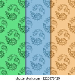 paisley seamless pattern, hand drawn indian cucumber, sketch