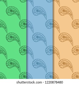 paisley seamless pattern, hand drawn indian cucumber, sketch