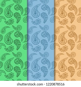 paisley seamless pattern, hand drawn indian cucumber, sketch