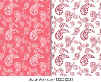 paisley seamless pattern, hand drawn indian cucumber, sketch