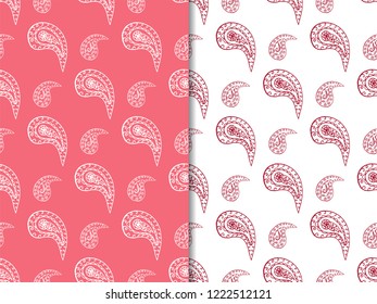 paisley seamless pattern, hand drawn indian cucumber, sketch