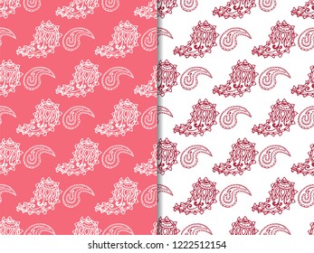 paisley seamless pattern, hand drawn indian cucumber, sketch